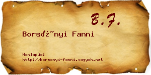 Borsányi Fanni névjegykártya