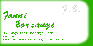 fanni borsanyi business card