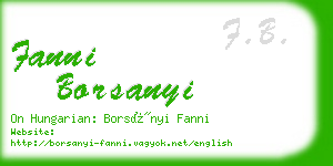 fanni borsanyi business card